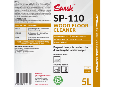 SWISH SP-110 Wood Floor Cleaner 5L Koncentrat do podłóg drewnianych - 2